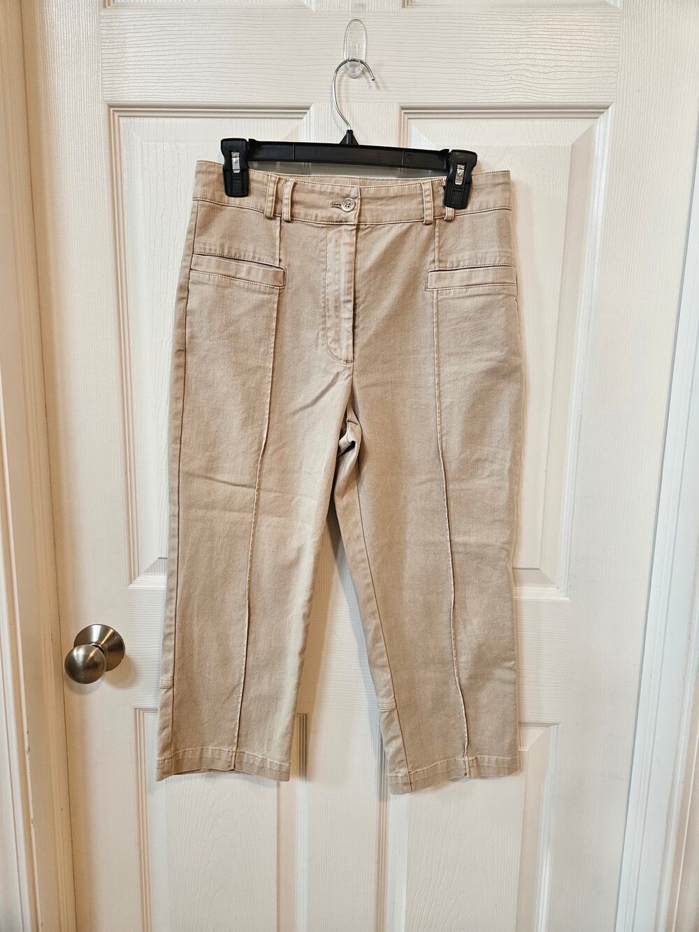 Young Fabulous & Broke Linen Blend Cropped Utility Pants Beige Women’s M